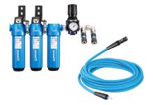 Ensemble de filtration et régulation pour pistolets de peinture à base aqueuse avec rallonge antistatique