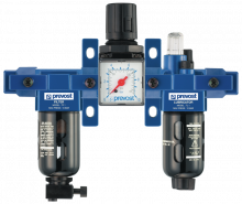 ALTO 1 - Filtre régulateur lubrificateur 3 blocs avec manomètre, fixation et connexions rapides