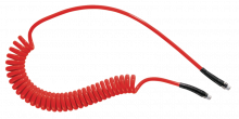 Tuyau spiralé polyuréthane : équipé de raccords mâles fixe et rotatif
