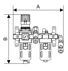 ALTO 3 - Filtre regulateur lubrificateur 2 blocs avec manomètre