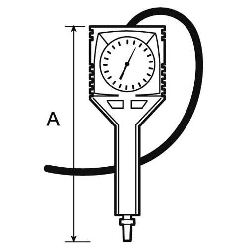 Manomètre pression pneu - embout iso - Mast'air 27201L PRÉVOST